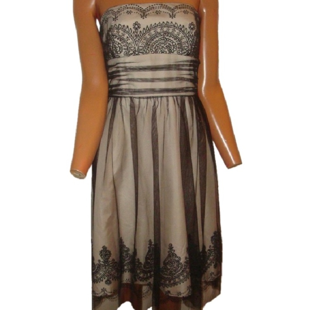 DB Studio Lace Strapless Tulle Dress